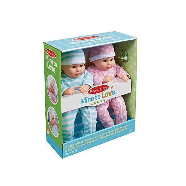 Melissa & Doug Mine to Love Luke et Lucy les jumeaux | Adorables poupées jumelles
