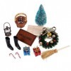 BinaryABC Accessoires de jardin miniatures pour maison de poupée de Noël, accessoires de jardin féérique de Noël, mini décora