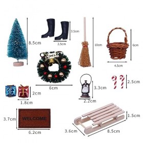 BinaryABC Accessoires de jardin miniatures pour maison de poupée de Noël, accessoires de jardin féérique de Noël, mini décora