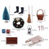 BinaryABC Accessoires de jardin miniatures pour maison de poupée de Noël, accessoires de jardin féérique de Noël, mini décora