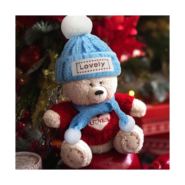 Geyoga Lot de 8 mini chapeaux et écharpes en tricot pour poupée de Noël - Chapeau de Père Noël miniature, écharpes, vêtements