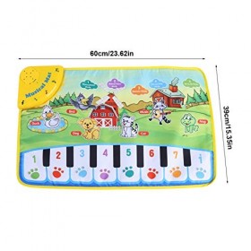 Tapis Musicaux pour bébé, Enfants éducation Précoce Portable Danse Musique Piano Clavier Tapis Animal Clavier Tapis de Jeu Co