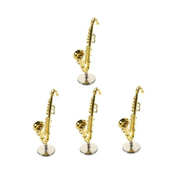 ibasenice 4 Pièces Accessoires pour Maison De Poupée Saxaboom Instrument De Musique Jouets Mini Saxophone Modèle Bureau Toppe