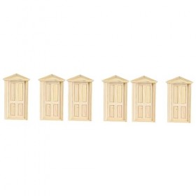 ibasenice 6 Pièces Cabine De Maison De Poupée Mini-Porte Modèle De Porte Miniature Porte De Maison De Poupée Porte De Fée pou