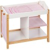 roba Table à langer de Poupée en Bois Scarlett avec Tringle à Vêtements et Étagère de Rangement + Matelas à langer - Blanc