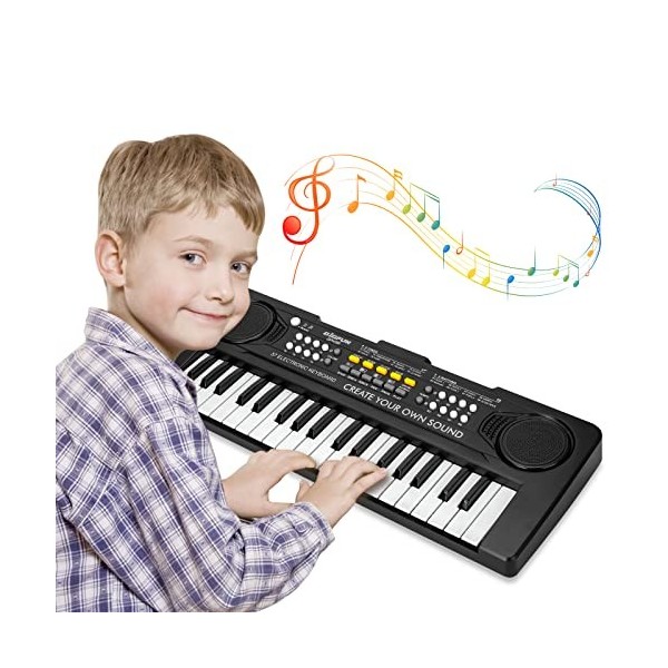 Docam Clavier de Piano pour Enfants, 37 Touches pour Enfants Piano Musical Cadeau danniversaire Jouets Éducatifs Multifoncti