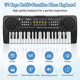 Docam Clavier de Piano pour Enfants, 37 Touches pour Enfants Piano Musical Cadeau danniversaire Jouets Éducatifs Multifoncti
