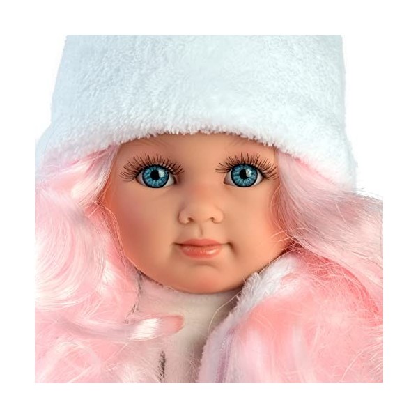 Llorens Poupée Elena avec Cheveux Roses et Yeux Bleus 35 cm, 1053537