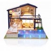 Cuteefun Maison Miniature a Construire DIY Maison Poupee Miniature Bois en Kit avec Musique Anti-Poussière et Meubles, Cadeau