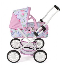 Bayer Chic 2000 - Poussette de poupée Smarty, Petite Poussette pour Enfants à partir de 2 Ans, Fleurs, Rose, 555-53