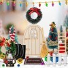 Lot de 36 décorations de Noël pour maison de poupée, accessoires miniatures pour maison de poupée de Noël, fausse porte légèr