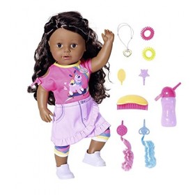 BABY born Big Sister Poupée 43 cm - 6 fonctions réalistes, cheveux bouclés, pour les petites mains, jeu créatif développe l’e