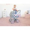 KOOKAMUNGA KIDS Poussette de luxe pour poupée, avec sac à langer, capote rétractable et chariot adapté aux poupées jusquà 50