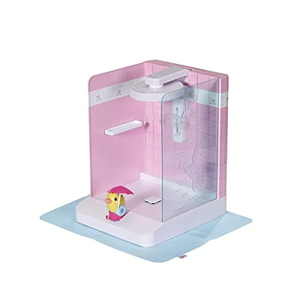 BABY born Bath Walk-In Shower for 43cm Dolls - Easy for Small Hands, Creative Play Promotes Empathy & Social Skills - For Tod