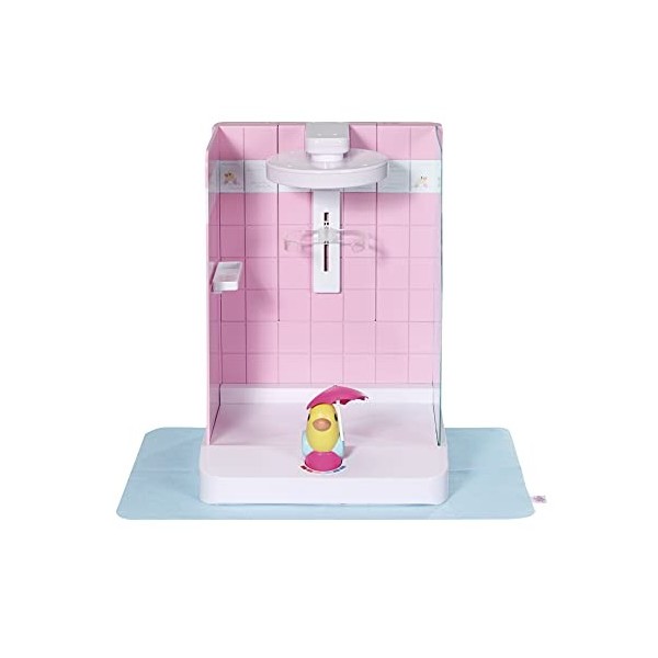 BABY born Bath Walk-In Shower for 43cm Dolls - Easy for Small Hands, Creative Play Promotes Empathy & Social Skills - For Tod