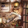 MagiDeal Maisons De Poupées, Kit DIY Dollhouse en Bois, DIY Miniature Dollhouse Puzzles 3D, Européen avec Lumières Et Meubles