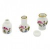Basage Lot de 4 pots de fleurs miniatures 1/12 pour maison de poupée, accessoires de décoration, blanc