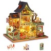 Cuteefun Maquette Maison Miniature pour Adulte à Construire, DIY Maison de Poupée Miniature Bois en Kit avec Meubles Musique 