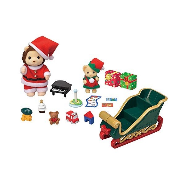 SYLVANIAN FAMILIES - Le Coffret traineau de Noël et Figurines - 5568 - Mini Poupées Multicolore