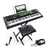 Alesis Melody 61 piano numérique 61 touches pour débutants avec haut-parleurs, support, clavier banc, casque, micro, pupitre,