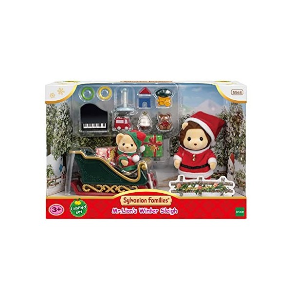 SYLVANIAN FAMILIES - Le Coffret traineau de Noël et Figurines - 5568 - Mini Poupées Multicolore