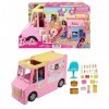 Barbie Coffret Camion À Limonade 25 Éléments De Jeu, Zone De Préparation Et Zone De Dégustation, Accessoires Colorés, Jouet E