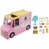 Barbie Coffret Camion À Limonade 25 Éléments De Jeu, Zone De Préparation Et Zone De Dégustation, Accessoires Colorés, Jouet E