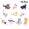 STOBOK Lot de 10 adorables figurines de chat miniatures, mignonnes et mignonnes, figurines de chaton pour décoration de gâtea