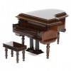 Miniature Piano Mini Piano à Queue En Bois Instrument de Musique Modèle Ornement Poupées Maison Salon Meubles Accessoires ave