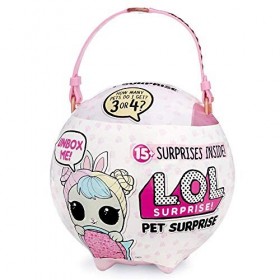 L.O.L. Surprise, Pet Surprise - Mega boule 15 Surprises dont 1 Pets géant 16cm, 2 Pets 6cm, Fonctions tirelire ou sac à dos, 