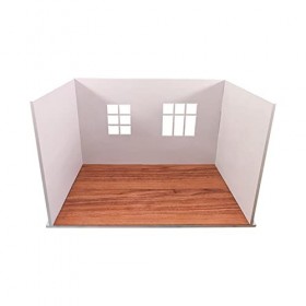 Oshhni Mini maison de poupée décoration murale de cuisine durable avec fenêtre pour maisons de poupées Micro paysage mise en 
