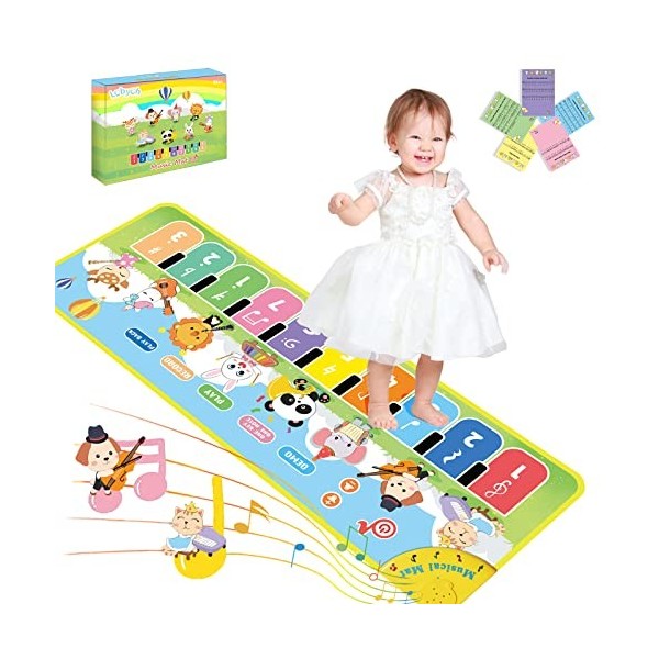 Lobyoh Tapis Musical Tapis de Piano pour Bébé, 4 Modes, 8 Instruments de Musique, Tapis de Danse pour Enfants Tapis de Clavie