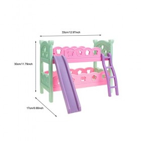 Toyvian 2 Pièces Maison De Poupée Lit Superposé Accessoires pour Filles Décoration Miniature Miniatures Mini Accessoires pour
