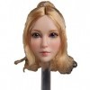 MDybf Sculpture de tête de poupée féminine à léchelle 1/6, sculpture de tête de greffe de cheveux pour figurine féminine de 