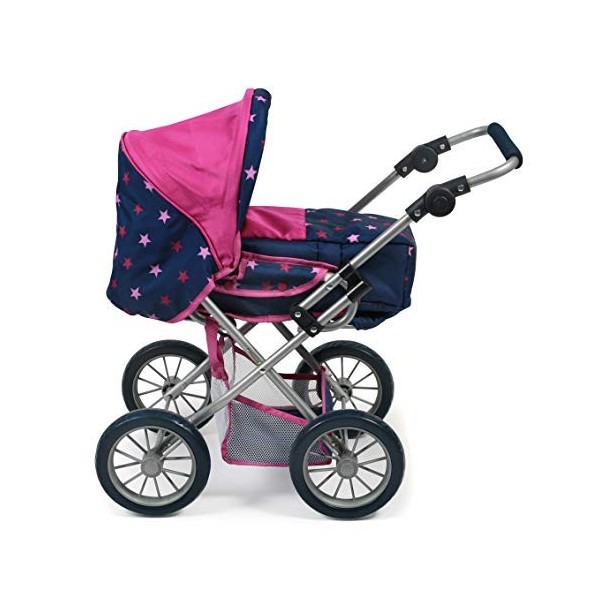 Bayer Chic 2000 - Poussette pour poupée Leni, 2 en 1 avec Sac de Transport Amovible, Stars Navy, Rose