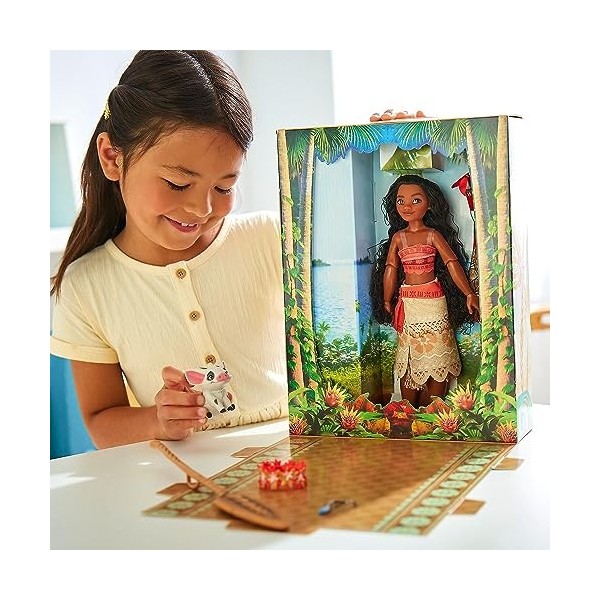 Disney Store Disney Story Poupée Vaiana pour enfants, figurine entièrement articulée avec accessoires, convient aux enfants à