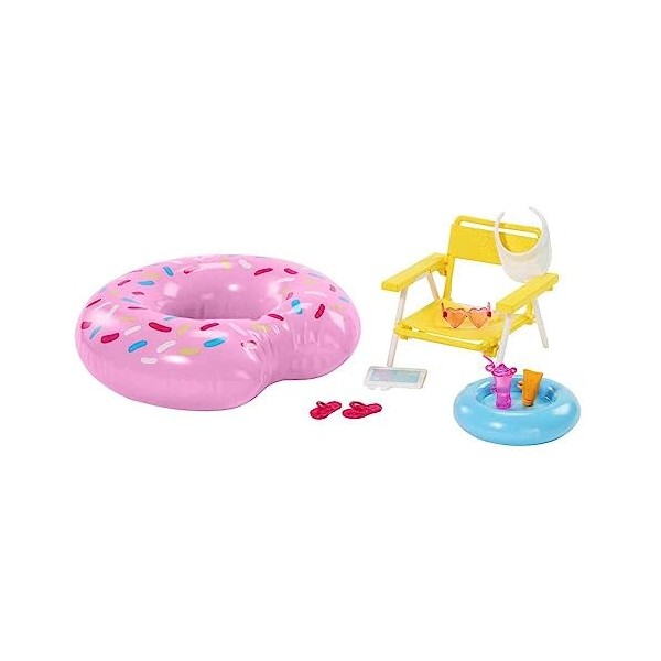 Barbie Le Film Set de Jeu Piscine avec Accessoires pour les filles à partir de 3 ans