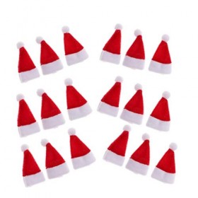 meubles de maison de poupées, 18 pièces 1:12 chapeau de Noël miniature de maison de poupée pour toutes les pièces porte mural
