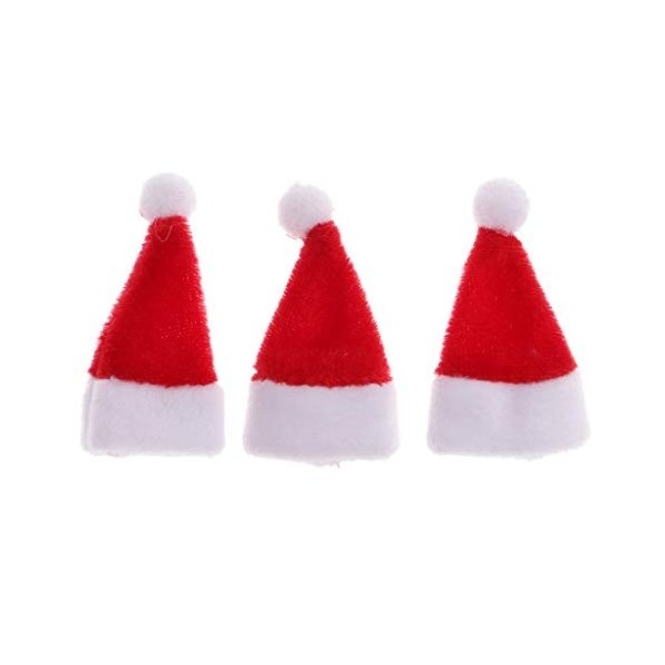 yunyu Meubles de Maison de poupée, 12 Pack 1/12 Accessoires de Maison de poupée - Chapeau de père Noël Miniature de Noël - po