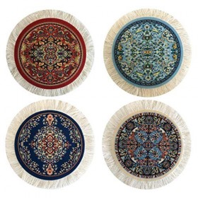 Inusitus Lot de 4 tapis ronds pour maison de poupée - 12,7 cm