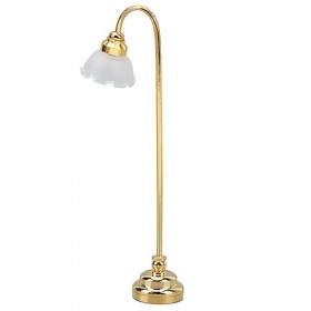 RiToEasysports Lampadaire miniature pour maison de poupée, lampe de sol en forme de fleur dorée à léchelle 1/12, meubles min
