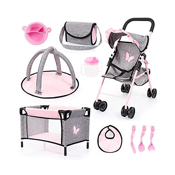 Bayer Design Poussette de poupee lit Sac Tapis de Jeu et Accesso