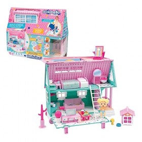 Amicicci - Maison de bébé Amicicci, Maison de Jeux Rose et Vert Gâteau, Petits Copains, y Compris poupée, Jeu de Grand Jouet 