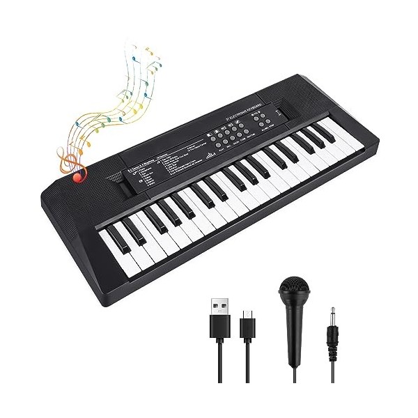 Shayson Piano pour Enfants Keyboard 37 Touches Clavier Musical Electronique avec Microphone Jouets de Musique éducatifs Cadea