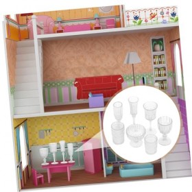 ibasenice 35 Pièces Tasse deau Accessoires De Maison De Poupée Tasses À Jus Tasses À Yaourt Jouets De Cuisine pour Enfants A