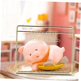 ERINGOGO 4 Ensembles Mini Cintre Cintres en Bois Poupée Vêtements Rack Accessoires De Poupée Boucle doreille Cintres en Bois