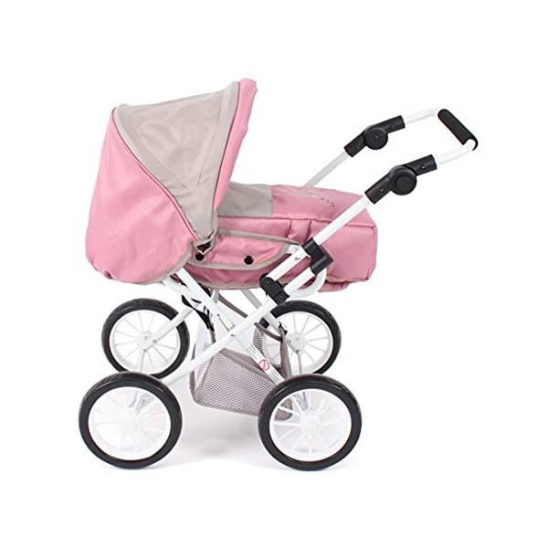 Bayer Chic 2000 Poussette de poupée Leni, Poussette combinée 2 en 1 avec Sac de Transport Amovible, Ours, Rose