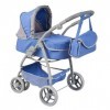 Poussette de Pupée - Chariot de Poupée, 2in1 Combi Pousette de Poupée, Pousette Landau pour Enfants - Bleu