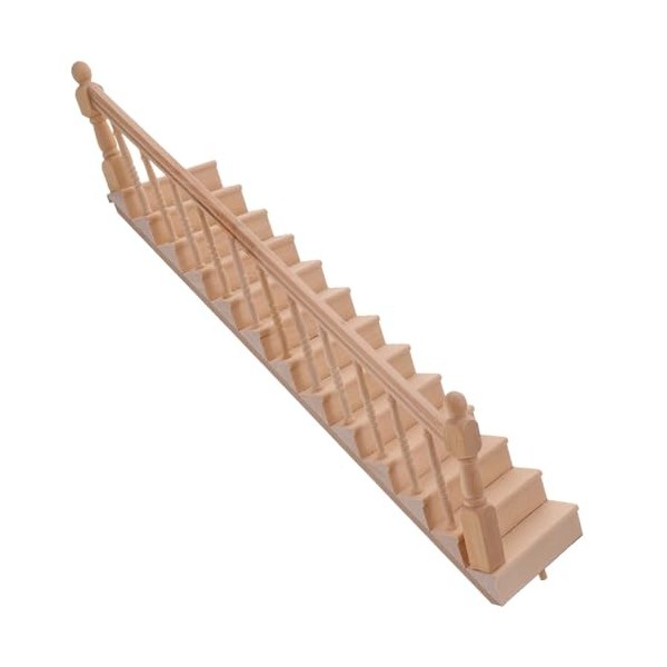 DOITOOL Home Decor Home Decor Escalier miniature échelle 1:12 Escaliers pour maison de poupée Escaliers en bois main courante