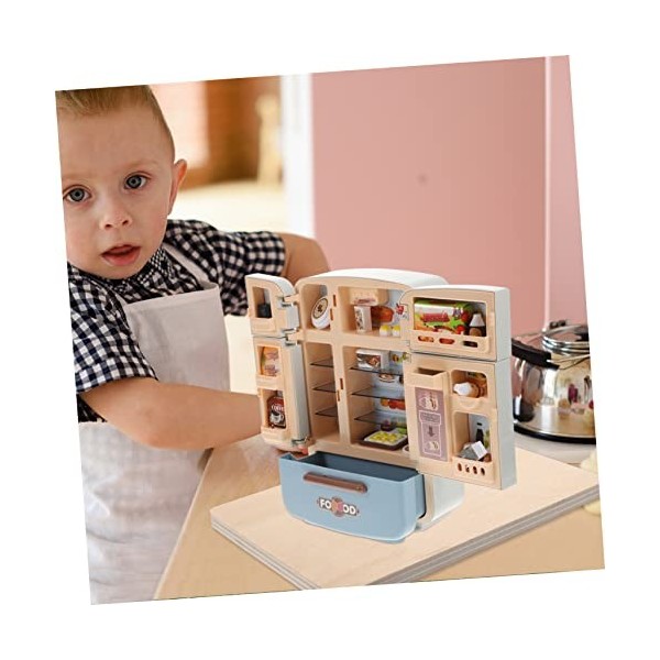 Toyvian 2 Jeux De Simulation De Cuisine Réfrigérateur Poupées Miniatures Accessoires De Cuisinière Jouet pour Enfant Maison D